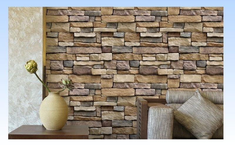 Decal dán tường giả gạch là loại vật liệu trang trí được in họa tiết mô phỏng những viên gạch thật